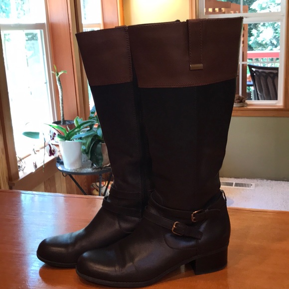 bandolino riding boots two tone